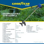 Guadañadora GOODYEAR GYW5200BCS (GY52BCS) 2hp 51,7cm³ 2 Tiempos - Imagen 6
