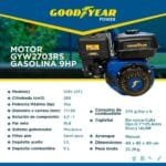 Motor GYW2703RS (GY2703RS) GOODYEAR 9hp Gasolina 3600rpm - Imagen 5