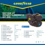 Motor GY 210 GOODYEAR 7hp Gasolina 3600rpm -Maqimport