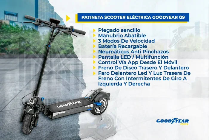 Scooter Eléctrica Goodyear G9- Maqimport