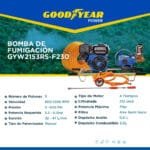 Fumigadora Estacionaria GOODYEAR GYW2153RS-F230 Gasolina 7hp Caudal 32-47 litros/Min Presión 0-500 psi - Imagen 6