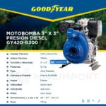 Motobomba GY420-B300 3x3 Diesel GOODYEAR -Maqimport