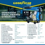 Generador Diesel abierto GY8000GDS - Goodyear Power -MI