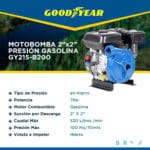 Motobomba gasolina 7hp motor Gasolina - Goodyear Power
