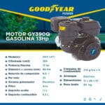 Motor GY390Q GOODYEAR 13hp Gasolina Con Filtro CICLON -Goodyear Power