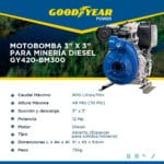 Motobomba Diesel GY420-BM300 GOODYEAR 12hp Para Minería -Goodyear